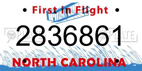 2836861 North Carolina License Plate