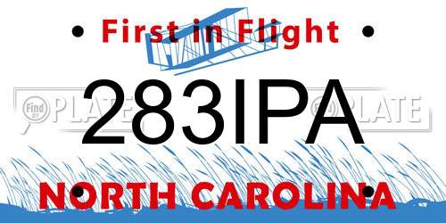 283IPA North Carolina License Plate