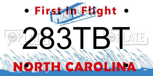 283TBT North Carolina License Plate