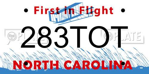 283TOT North Carolina License Plate