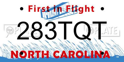 283TQT North Carolina License Plate