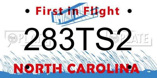 283TS2 North Carolina License Plate