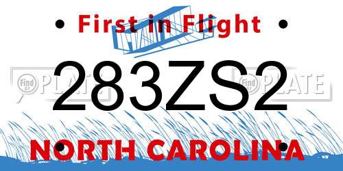 283ZS2 North Carolina License Plate