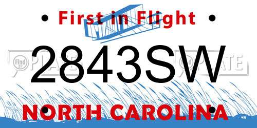 2843SW North Carolina License Plate