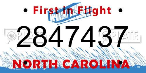2847437 North Carolina License Plate