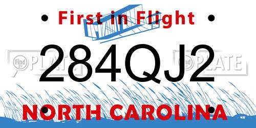 284QJ2 North Carolina License Plate