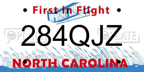 284QJZ North Carolina License Plate