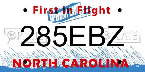285EBZ North Carolina License Plate