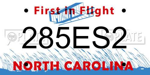 285ES2 North Carolina License Plate