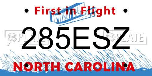 285ESZ North Carolina License Plate