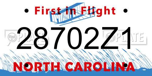 28702Z1 North Carolina License Plate