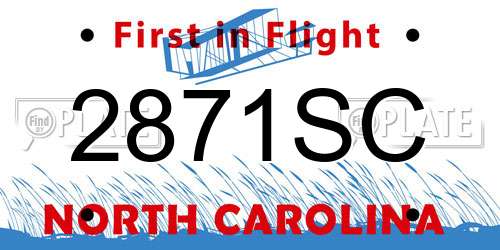 2871SC North Carolina License Plate