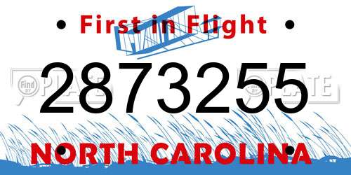 2873255 North Carolina License Plate