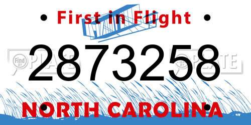 2873258 North Carolina License Plate