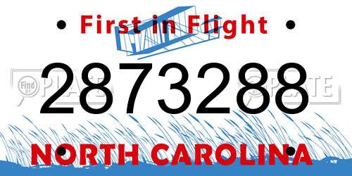 2873288 North Carolina License Plate