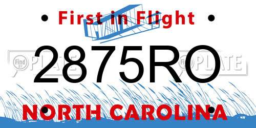 2875RO North Carolina License Plate