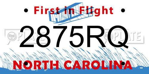 2875RQ North Carolina License Plate