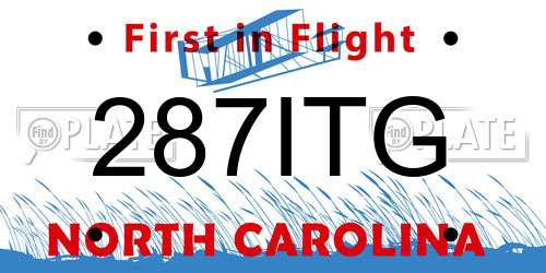 287ITG North Carolina License Plate