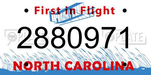 2880971 North Carolina License Plate