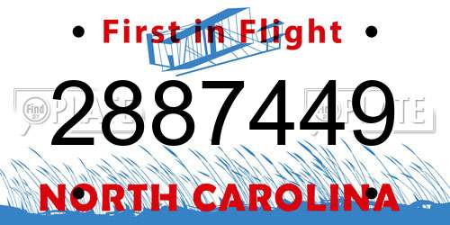 2887449 North Carolina License Plate