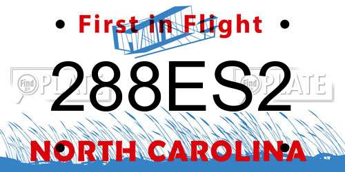 288ES2 North Carolina License Plate