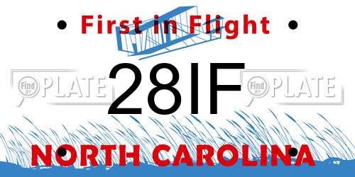 28IF North Carolina License Plate