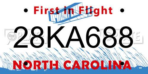 28KA688 North Carolina License Plate