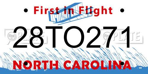 28TO271 North Carolina License Plate