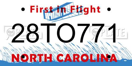 28TO771 North Carolina License Plate