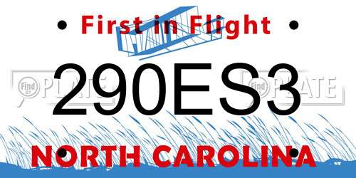 290ES3 North Carolina License Plate