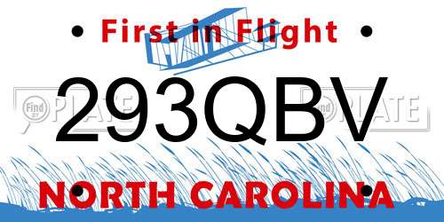293QBV North Carolina License Plate