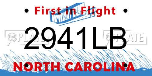 2941LB North Carolina License Plate