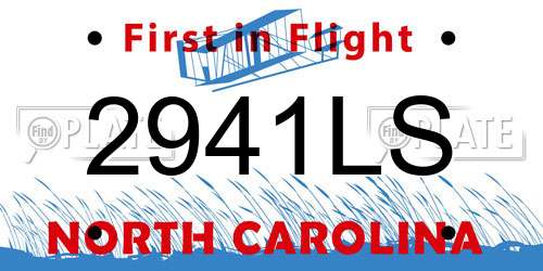 2941LS North Carolina License Plate