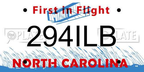 294ILB North Carolina License Plate