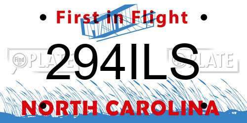 294ILS North Carolina License Plate
