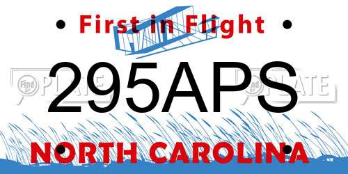 295APS North Carolina License Plate