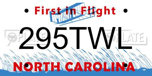 295TWL North Carolina License Plate