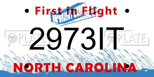 2973IT North Carolina License Plate