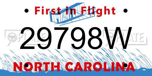29798W North Carolina License Plate
