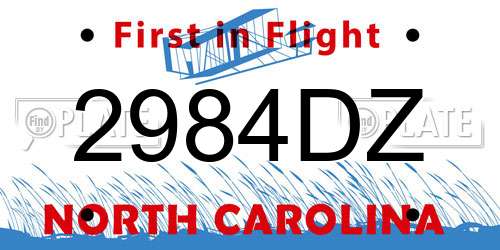 2984DZ North Carolina License Plate
