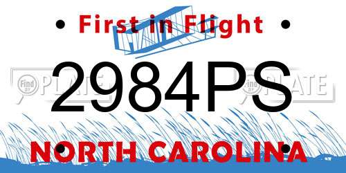 2984PS North Carolina License Plate
