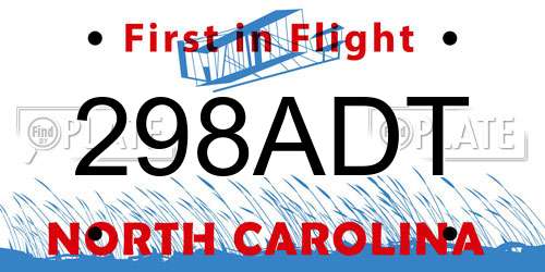 298ADT North Carolina License Plate