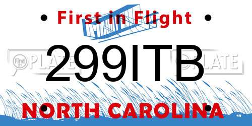 299ITB North Carolina License Plate