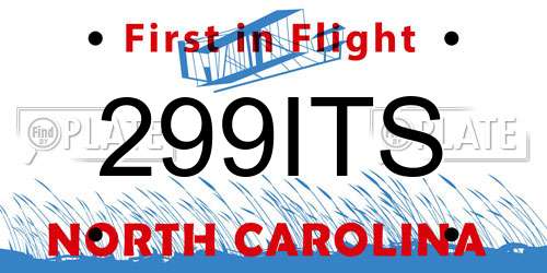 299ITS North Carolina License Plate