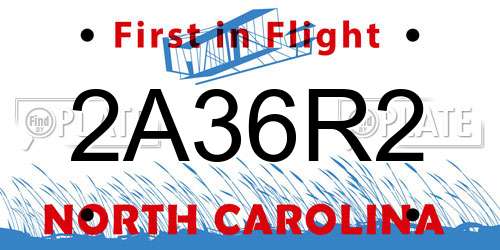 2A36R2 North Carolina License Plate