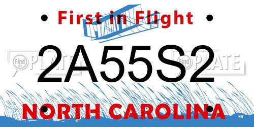 2A55S2 North Carolina License Plate