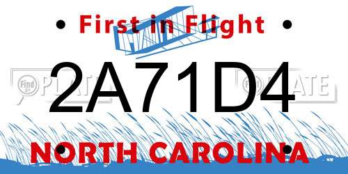 2A71D4 North Carolina License Plate