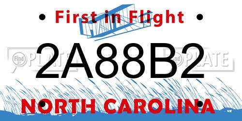 2A88B2 North Carolina License Plate