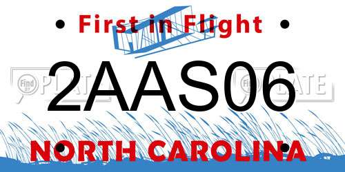 2AAS06 North Carolina License Plate