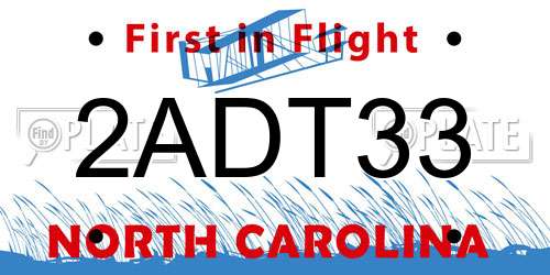 2ADT33 North Carolina License Plate
